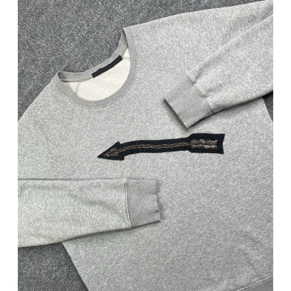 VIKTOR & ROLF H&M Sweatshirt Unisex M Arrow Embroidery Grey Crew Neck